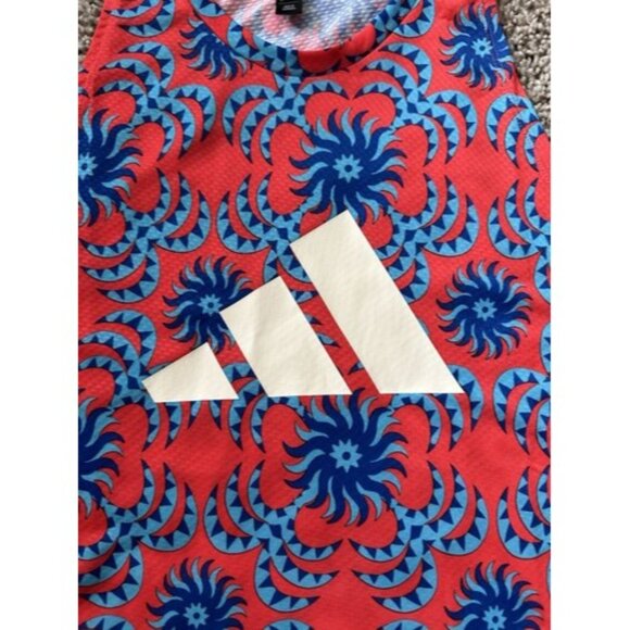 Adidas X Farm Rio Red Blue Sleeveless Tank Pull Over Active Logo Size XS - Picture 5 of 12